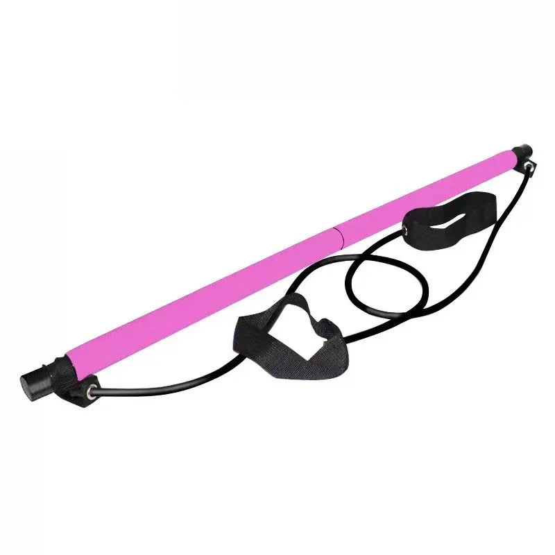 Barra de Pilates Portátil — Kit con Bandas de Resistencia