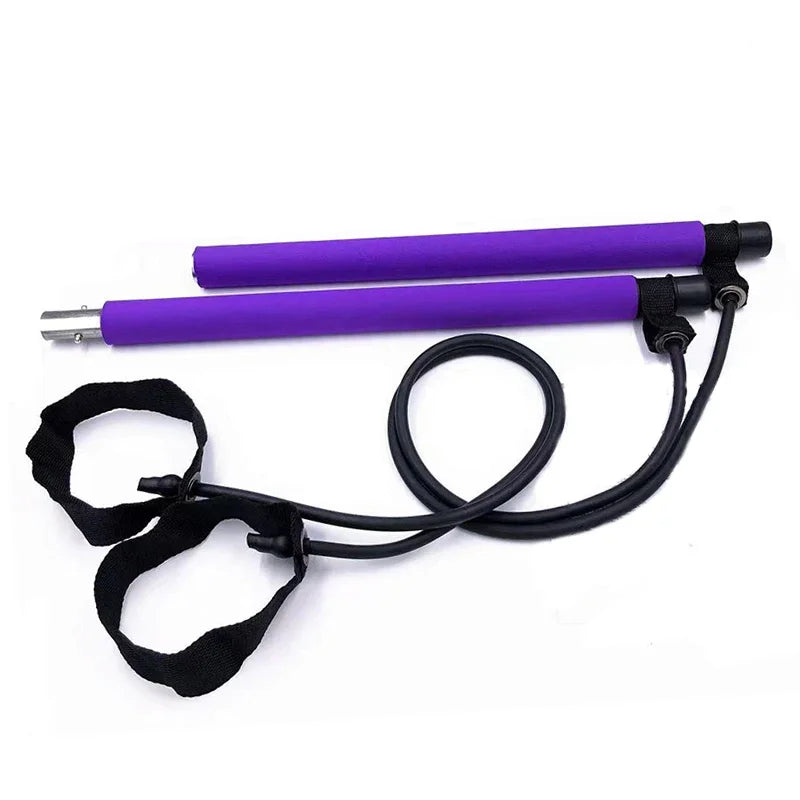 Barra de Pilates Portátil — Kit con Bandas de Resistencia