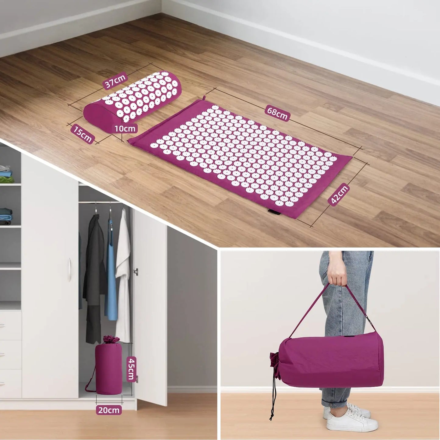 Esterilla de Acupresión — Set con Cojín y Bolsa