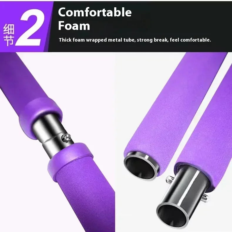 Barra de Pilates Portátil — Kit con Bandas de Resistencia