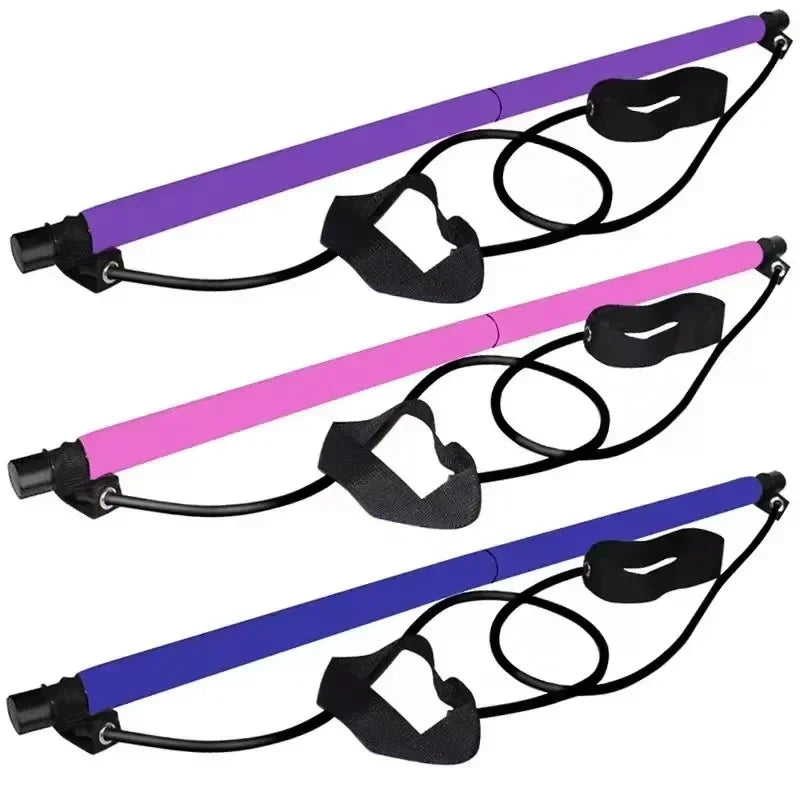Barra de Pilates Portátil — Kit con Bandas de Resistencia